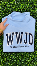 WWJD Appliqué Mockneck