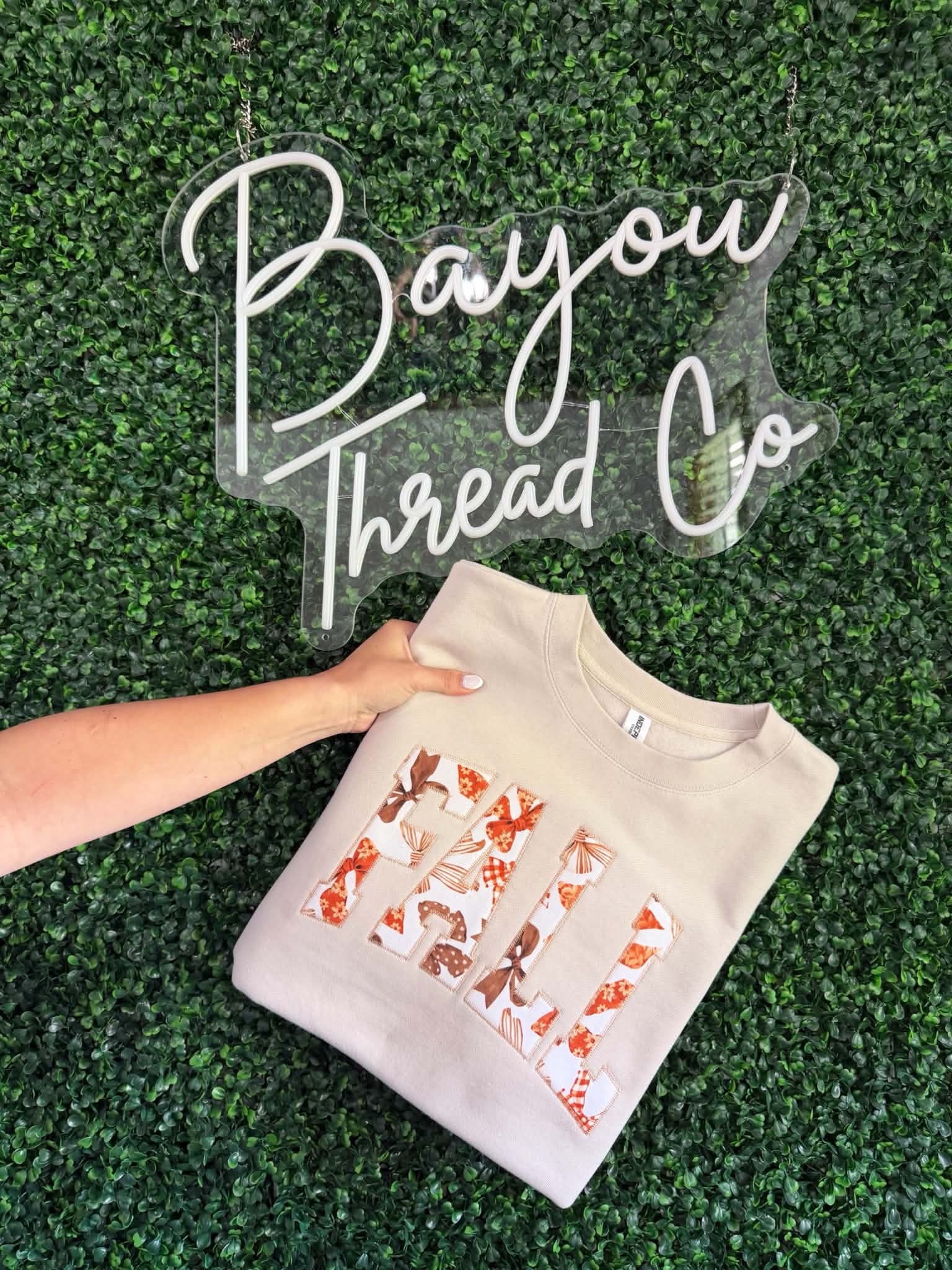 Fall Bows Applique Crewneck