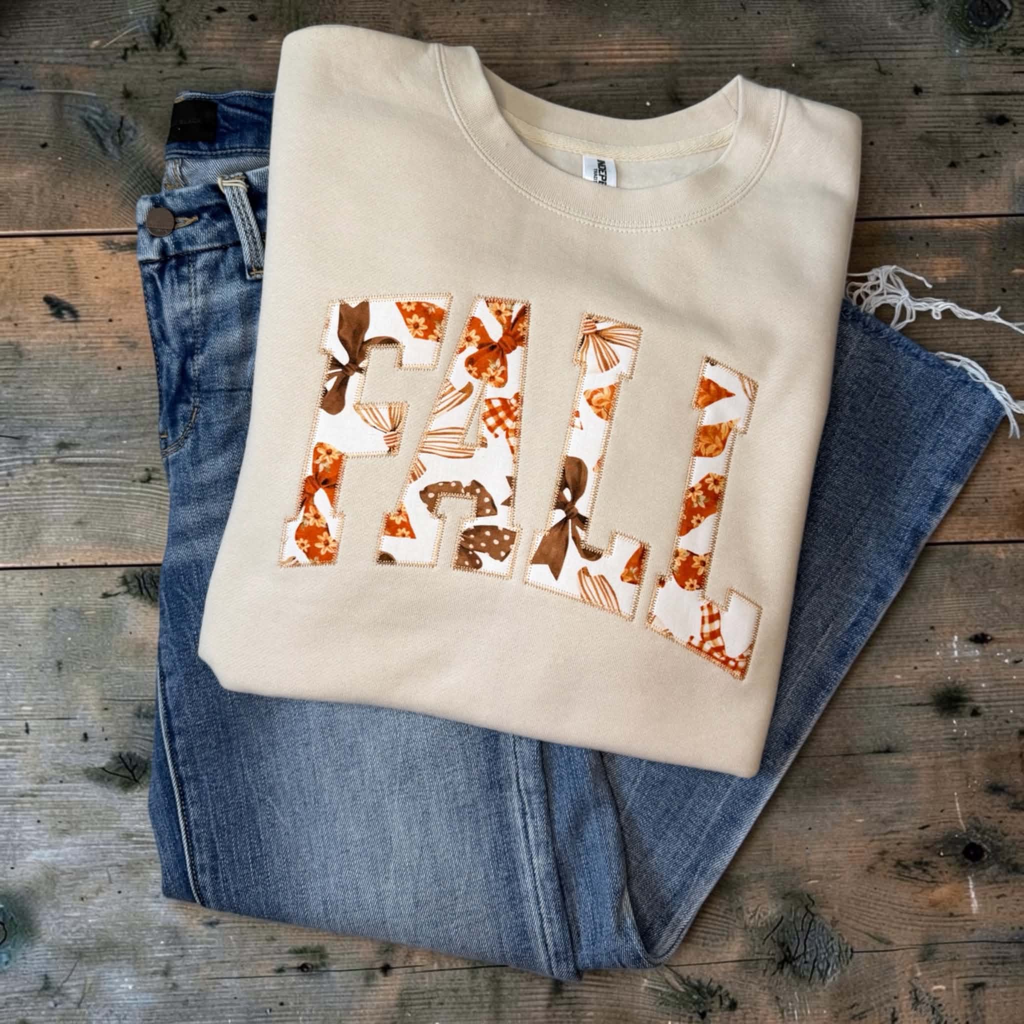 Fall Bows Applique Crewneck
