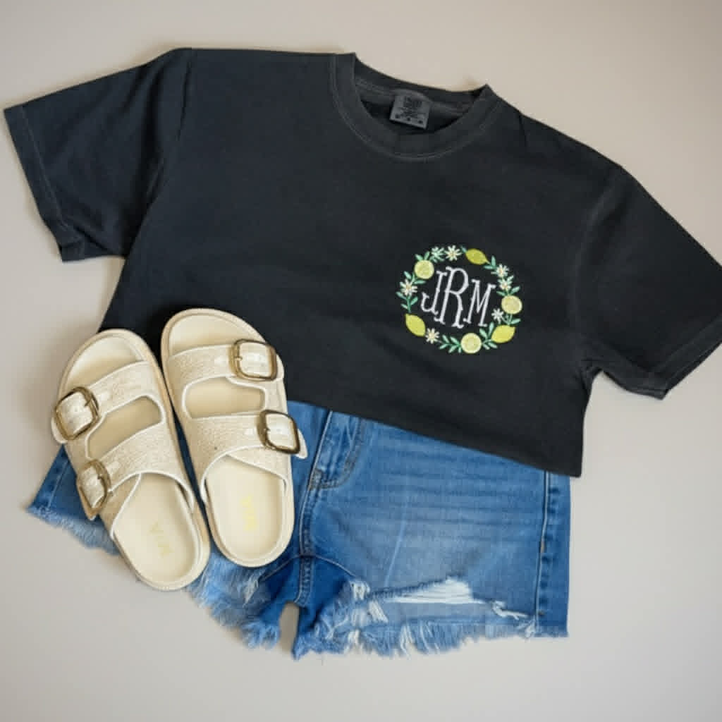 Lemon Frame Monogram Tee