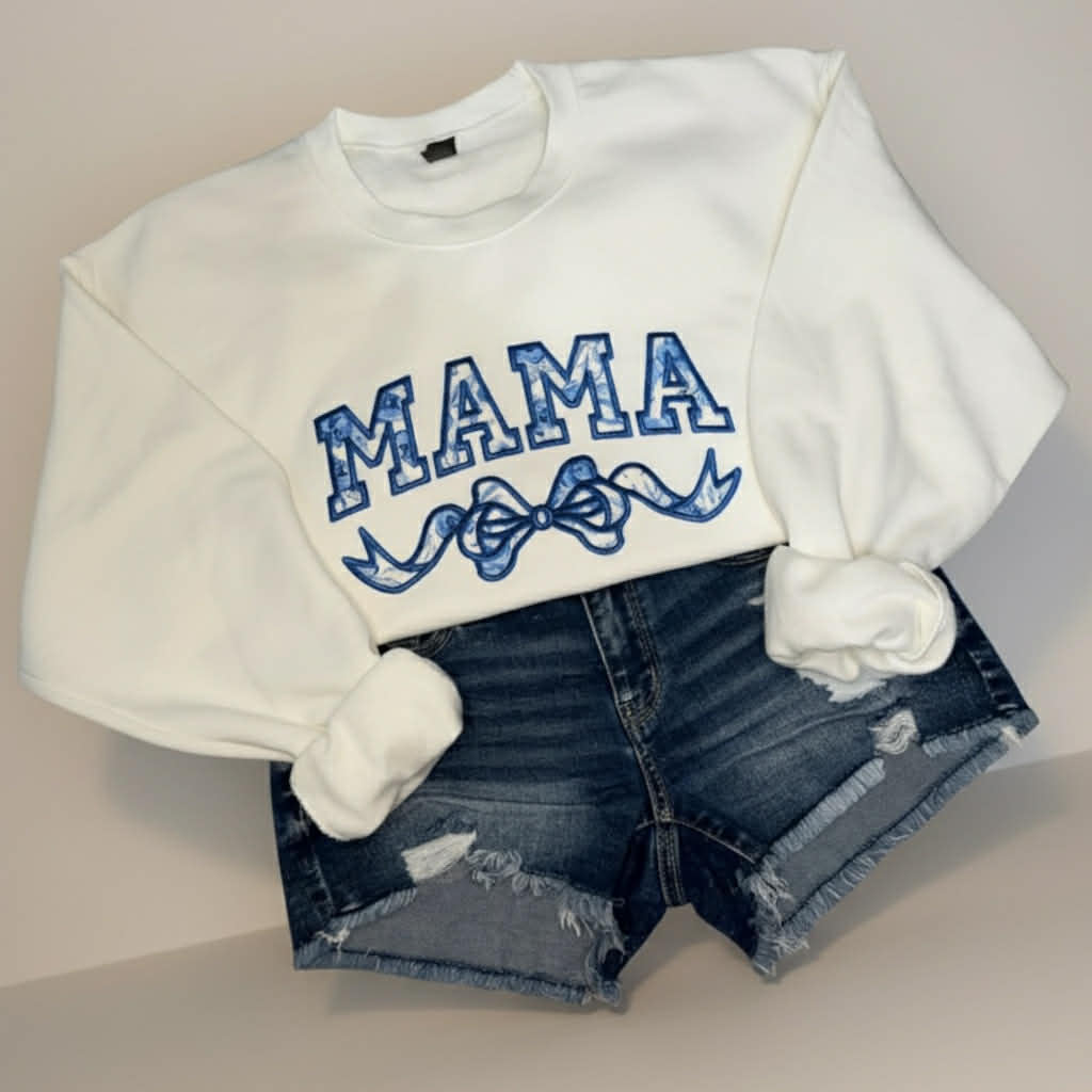 Mama Bow Applique Top