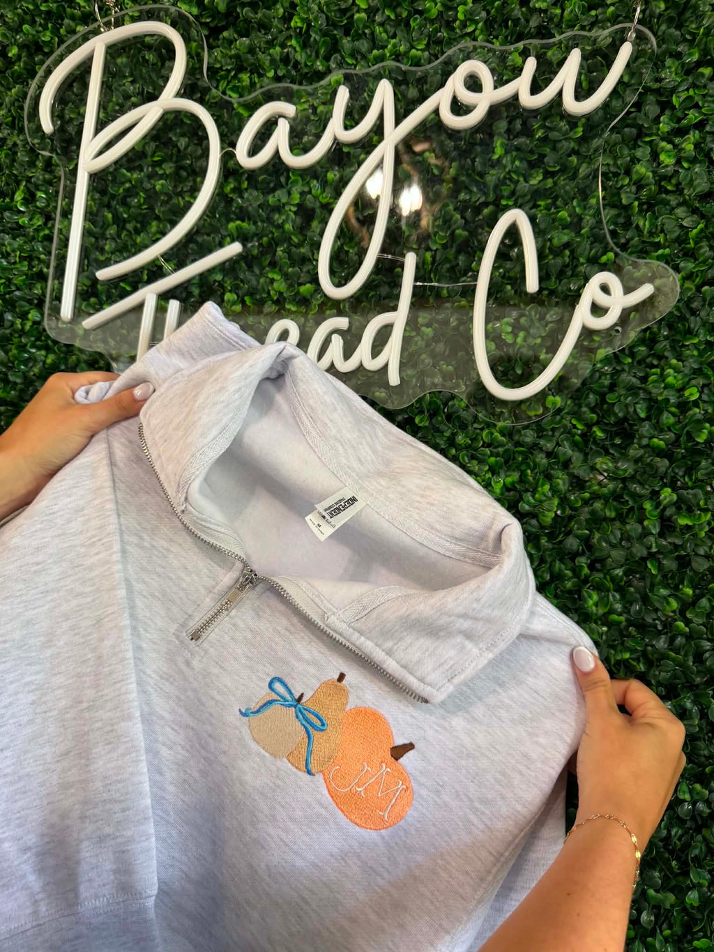 Pumpkin Patch Monogram Quarter Zip