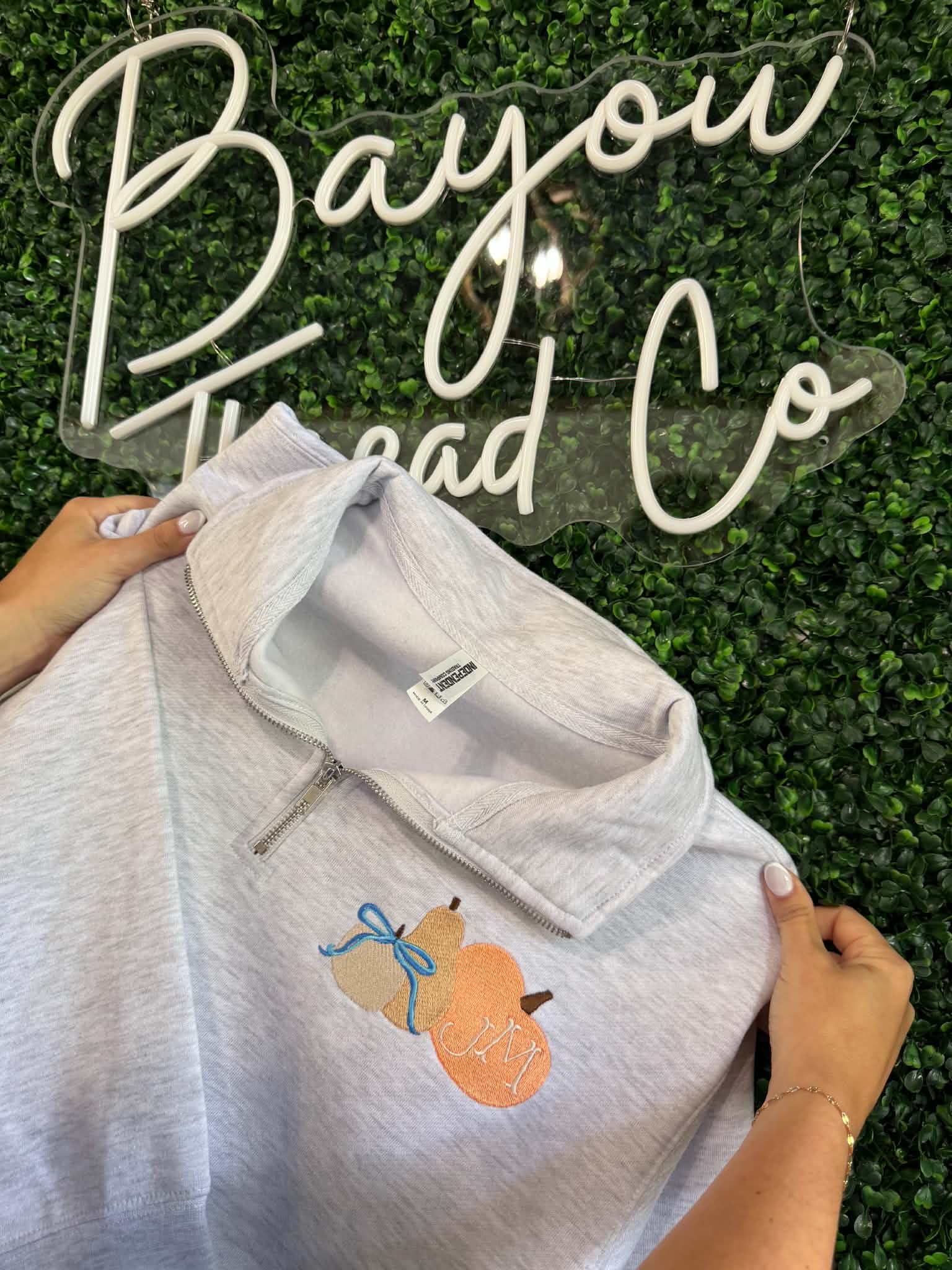 Pumpkin Patch Monogram Quarter Zip
